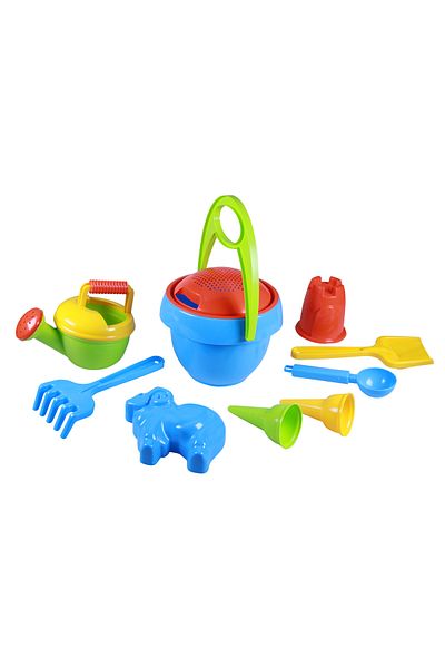 LENA Set of 10 sand toys, 2 years+, Multicolor