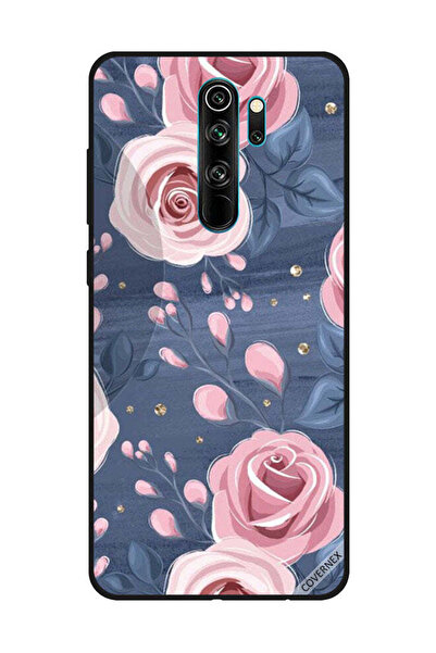 Covernex غطاء حماية لهاتف شاومي ريدمي نوت 8 برو بنقشة ورود وردية وأوراق رمادي...
