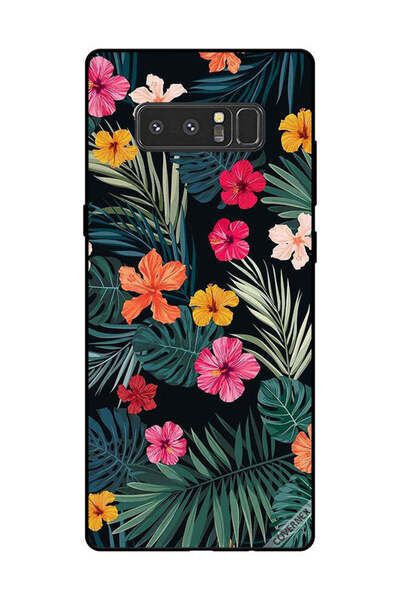 Covernex غطاء حماية لهاتف سامسونج جالاكسي نوت 8 - زهور متعددة الألوان وريش أخ...