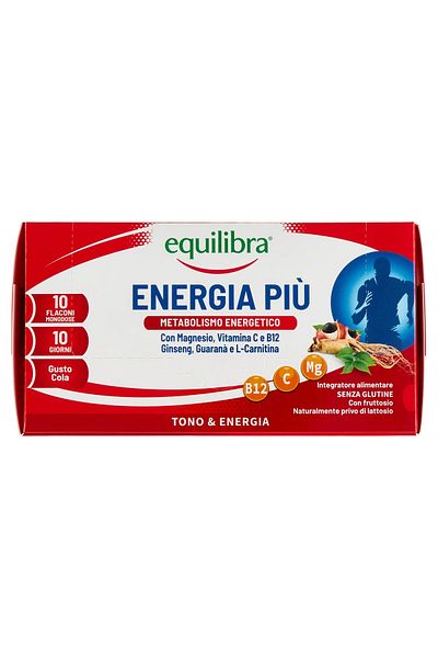 Equilibra Energia Piu - Concentrated Supplement For Energy and Physical Endurance, 10 Bottles, Equilibra