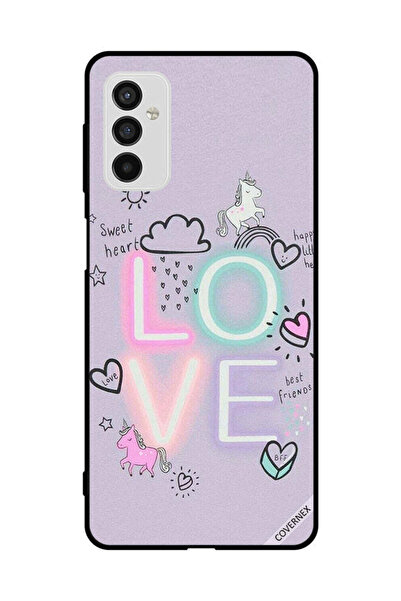 Covernex غطاء حماية لهاتف سامسونج جالاكسي M52 5G بطبعة قلب حلو وحب وحيد القرن
