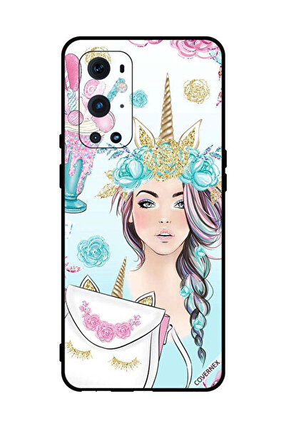 Covernex غطاء حماية لهاتف OnePlus 9 Pro رموش على الحقيبة وفتاة وحيد القرن