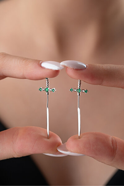 Silvano Jewelry 925 Ayar Gümüş Kılıç Küpe