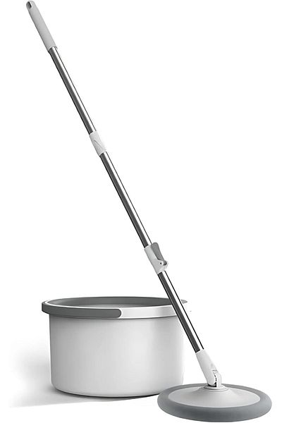 AKC Spin Mop And Bucket Set – 2.5l Flat Mop With Rotating 360° Bucket, Squeeze Mop For All Floors