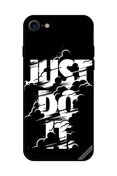 Covernex غطاء حماية لجهاز iPhone SE 2020 - Just Do It - أبيض وأسود