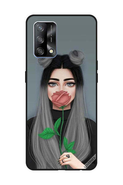 Covernex Protective Case Cover For OPPO A74/F19 4G Cute Girl Hide Mouth On Pe...