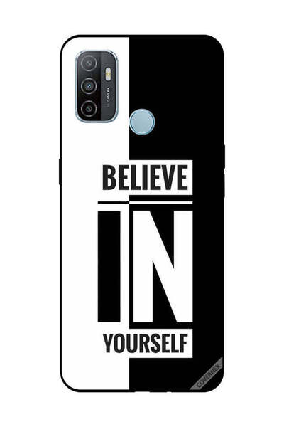 Covernex غطاء حماية لهاتف OPPO A53/A53S - ثق بنفسك - أسود وأبيض