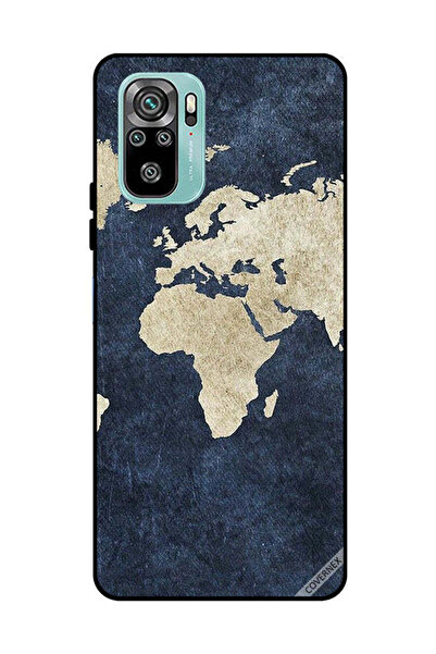 Covernex Protective Case Cover For Xiaomi Redmi Note 10 4G Map On Jeans Pattern