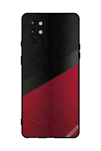Covernex غطاء حماية لهاتف OnePlus 9R بنمط جلدي أسود وأحمر