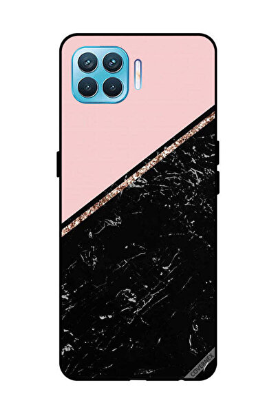 Covernex غطاء حماية لهاتف OPPO F17 Pro - رخامي أسود وشريط ذهبي