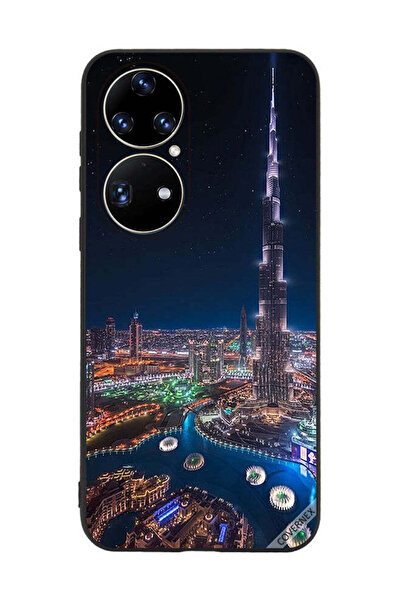 Covernex غطاء حماية لهاتف هواوي بي 50 - منظر ليلي لوسط المدينة