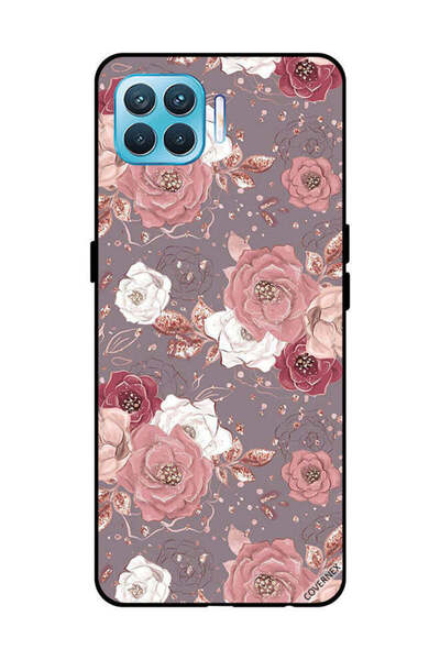 Covernex غطاء حماية لهاتف OPPO F17 Pro بنقشة زهور بلون الشوكولاتة