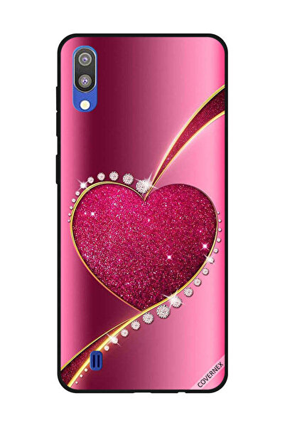 Covernex غطاء حماية لهاتف سامسونج جالاكسي M10 - قلب وردي لامع من الألماس