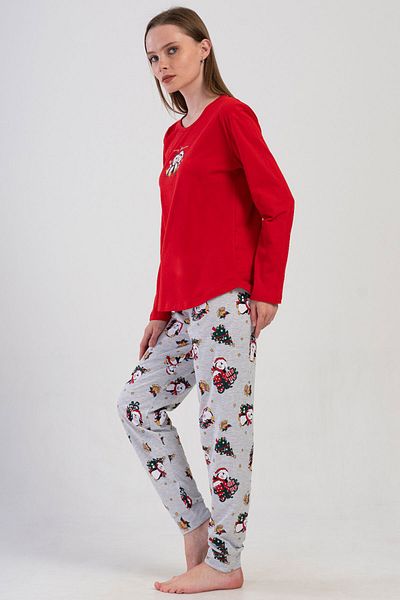 VİENETTA Women's Long Sleeve Pajama Set, 409320