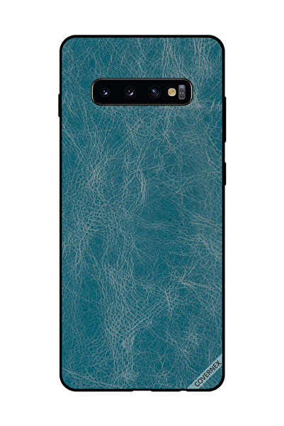 Covernex غطاء حماية لهاتف سامسونج جالاكسي S10 بلس بنمط جلدي أزرق