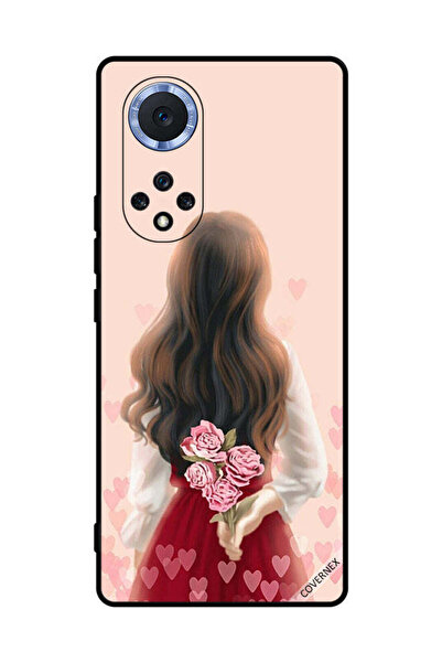 Covernex غطاء حماية لهاتف هواوي نوفا 9 - فتاة تخفي الزهور