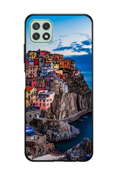 Covernex غطاء حماية لهاتف سامسونج جالاكسي A22 5G - منازل ملونة على البحر