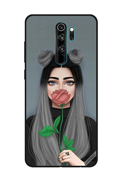 Covernex غطاء حماية لهاتف شاومي ريدمي نوت 8 برو، فتاة لطيفة تخفي فمها على شكل...