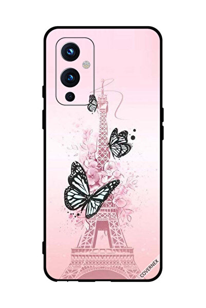 Covernex غطاء حماية لهاتف OnePlus 9 - فراشات سوداء على برج Effiel