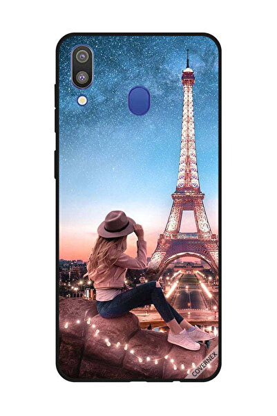 Covernex غطاء حماية لهاتف سامسونج جالاكسي M20 - فتاة قبعة بنية وبرج إيفيل