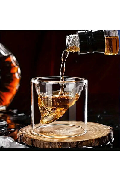 hediyeofisi Dry Head Design Double Layer Glass Cup 75 Mm