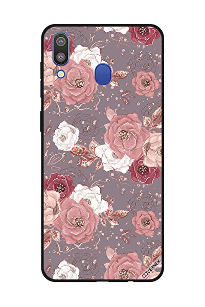 Covernex غطاء حماية لهاتف سامسونج جالاكسي M20 بلون الشوكولاتة ونقشة الزهور