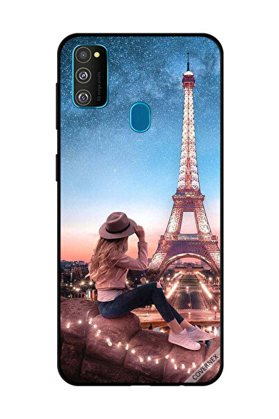 Covernex غطاء حماية لهاتف سامسونج جالاكسي M30s - فتاة قبعة بنية وبرج إيفيل