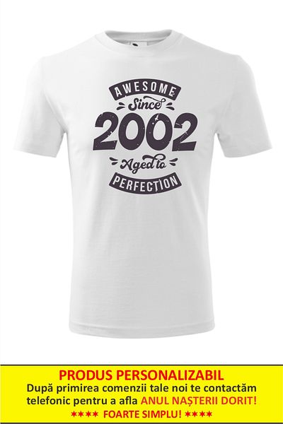 Funny Gift Tricou cu maneca scurta personalizabil, Cadou Aniversare Awsome Since ...