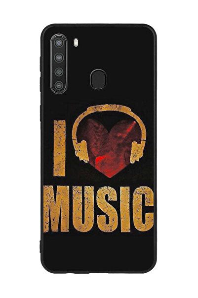 Covernex غطاء حماية لهاتف سامسونج جالاكسي A21 - أنا أحب الموسيقى فينتاج