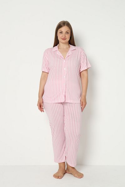FAMES PİJAMA Summer Buttoned Large Size Home Wear