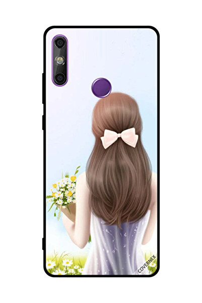 Covernex غطاء حماية لهاتف هواوي إنجوي 20E فتاة جميلة تحمل الزهور