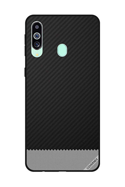 Covernex غطاء حماية لهاتف سامسونج جالاكسي M40/A60 بنمط خطوط سوداء ورمادية