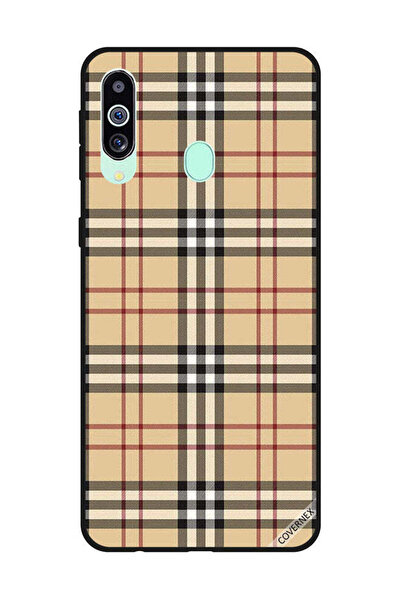Covernex غطاء حماية لهاتف سامسونج جالاكسي M40/A60 بخطوط حمراء وسوداء على القماش