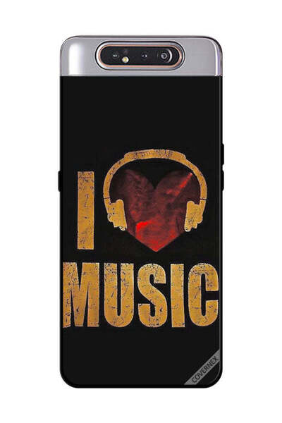 Covernex غطاء حماية لهاتف سامسونج جالكسي A80 - أنا أحب الموسيقى فينتاج