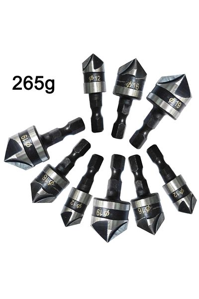 Choice Hexagon handle 9pc black set 3PC Hexagonal Shank 90 Degree Black Five Blade Chamferer 12/16/19mm Cou