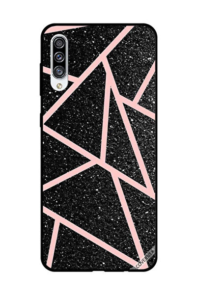Covernex غطاء حماية لهاتف سامسونج جالاكسي A30s - أسود لامع، بنقشة مسارات وردي...