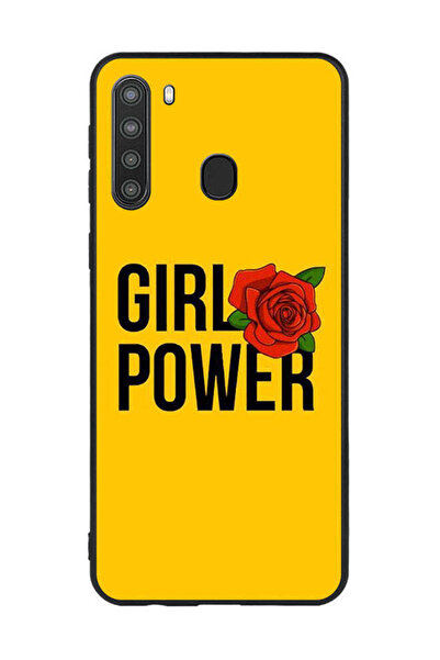 Covernex غطاء حماية لهاتف سامسونج جالاكسي A21 - جيرل باور يلو