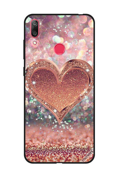 Covernex غطاء حماية لهاتف هواوي Y7 Prime 2019 - قلب ذهبي لامع