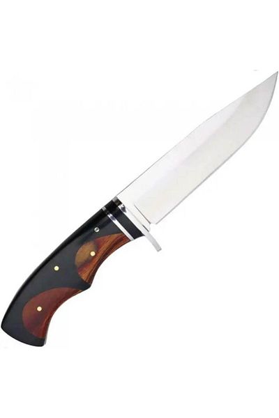 dalimag Cutit de Vanatoare, Maner de Lemn Curbat, Lama din Otel, Husa Textila, 31 cm, Dalimag