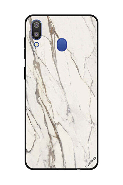 Covernex غطاء حماية لهاتف سامسونج جالاكسي M20 بنمط رخامي أبيض متشقق