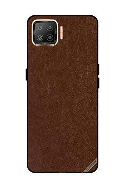 Covernex غطاء حماية لهاتف OPPO F17 بنقشة جلد بني داكن
