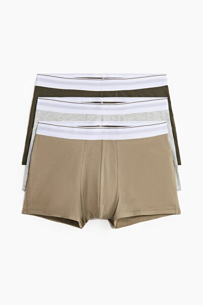 H&M 3'lü Kısa Paça Boxer Şort Lycra®