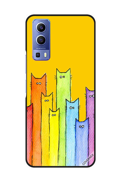 Covernex غطاء حماية لهاتف Vivo Y72 5G بتصميم دمية قطة