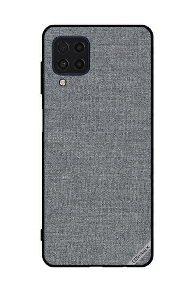 Covernex غطاء حماية لهاتف سامسونج جالاكسي F22 4G بنمط قماش رمادي
