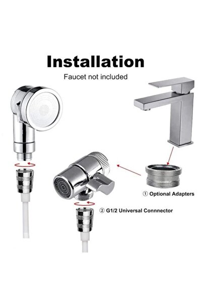 OEM Set de dus cu para, furtun flexibil si suport de perete, pentru robinet de chiuveta sau cada, culoar