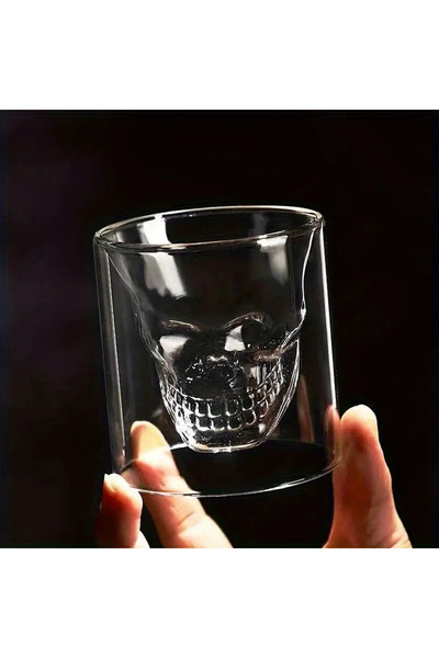 hediyeofisi Dry Head Design Double Layer Glass Cup 75 Mm