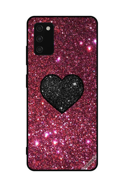 Covernex غطاء حماية لهاتف سامسونج جالاكسي A03s 4G قلب أسود مع بريق أحمر