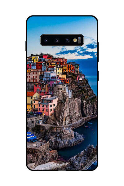 Covernex غطاء حماية لهاتف سامسونج جالاكسي S10 بلس - منازل ملونة على البحر