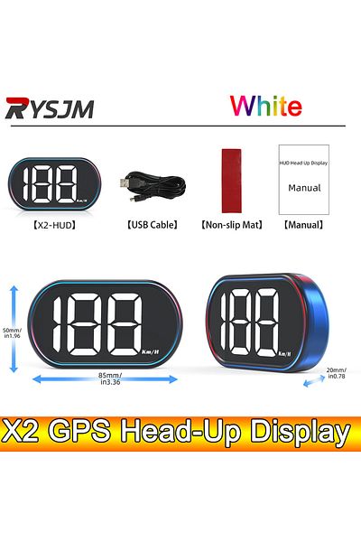 Choice X2-WHITE AD NEW X2 GPS HUD Car Speed Head Up Display Digital Speedometer Big Font KMH Accessories GP