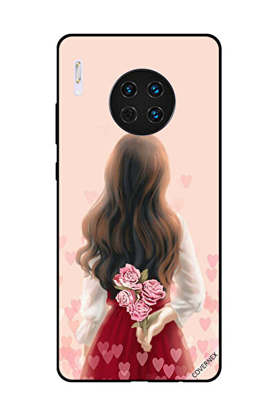 Covernex غطاء حماية لهاتف هواوي ميت 30 - فتاة تخفي الزهور